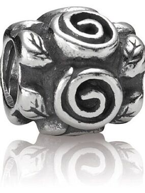 RETIRED PANDORA Rose Leaf Charm; 925 Sterling Silver; Pre-Loved 790136